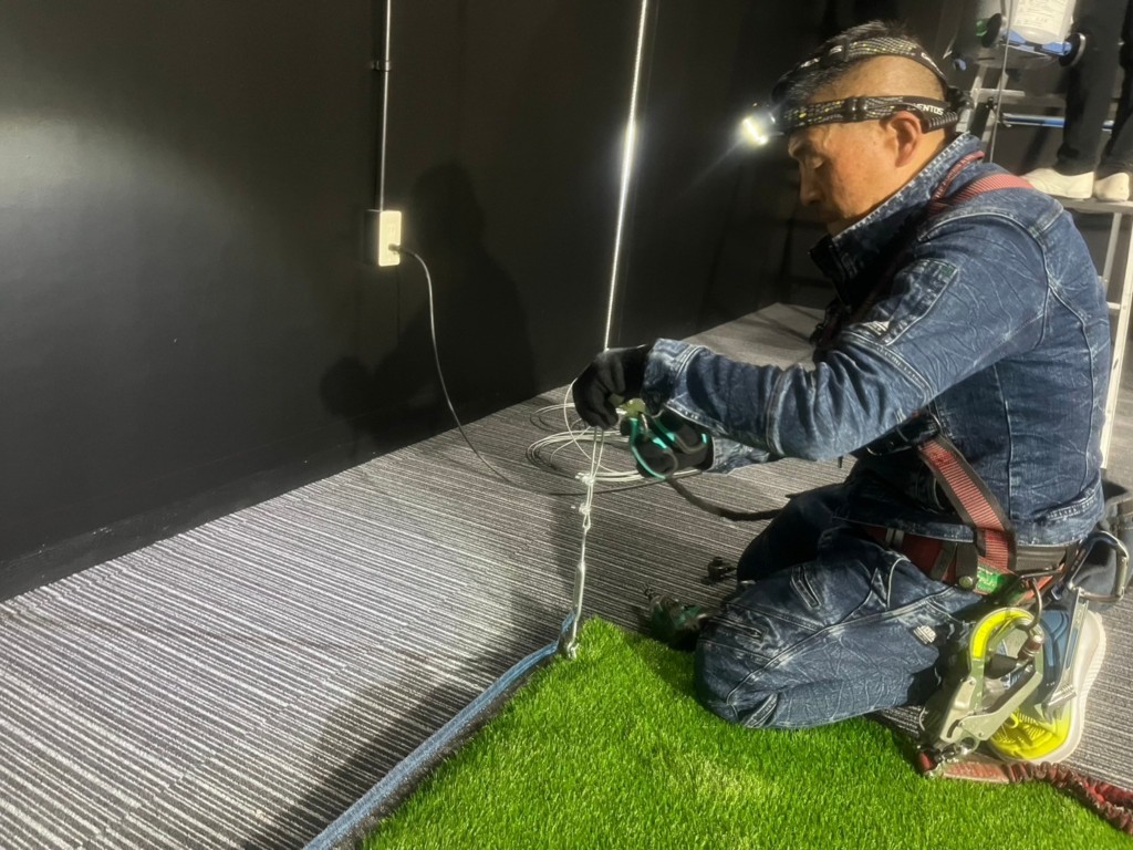 インドアゴルフネット設置工事