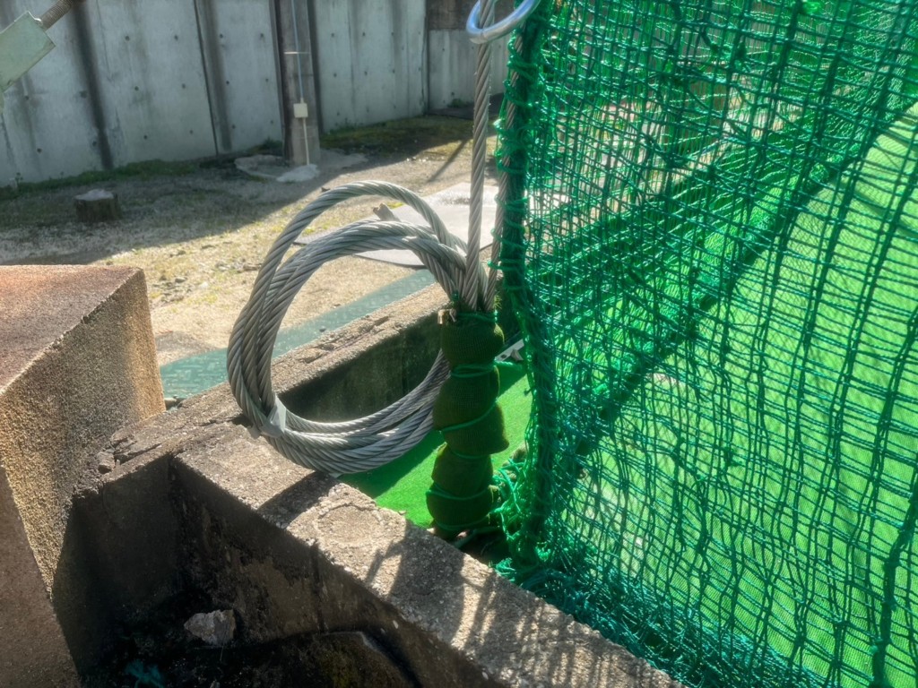 ネット張替及びワイヤー等交換工事