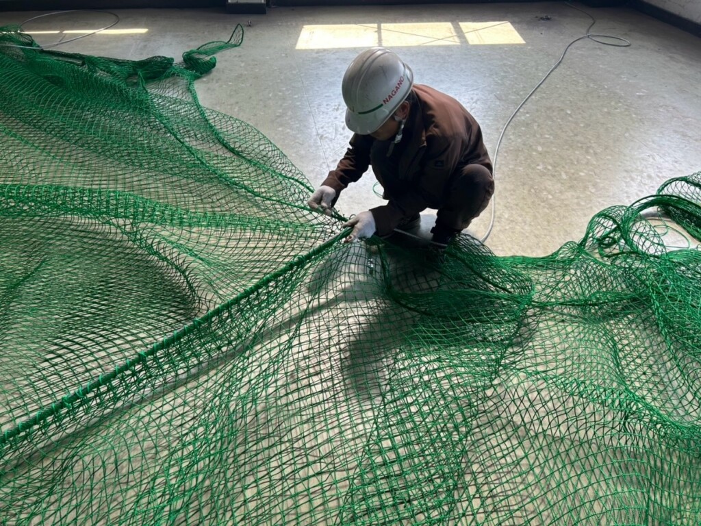 野球部室内練習場ネット張替工事