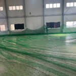 野球部室内練習場ネット張替工事