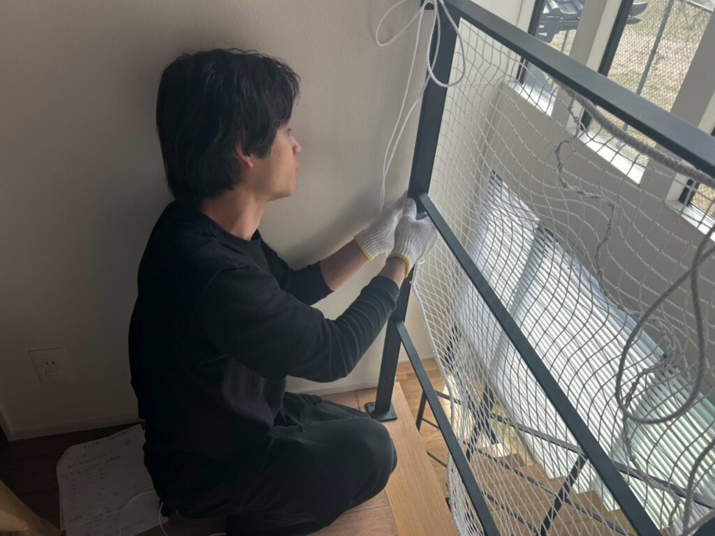 落下防止ネット設置工事