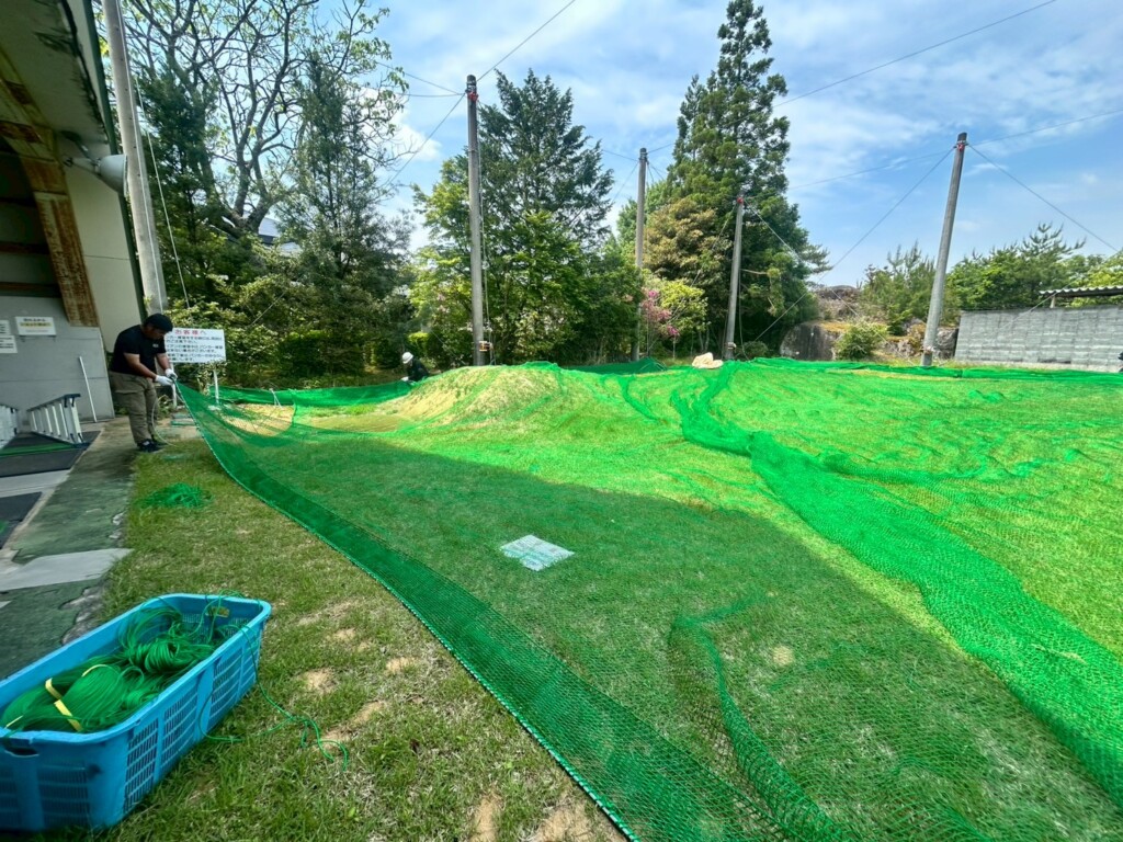 防球ネット復旧工事