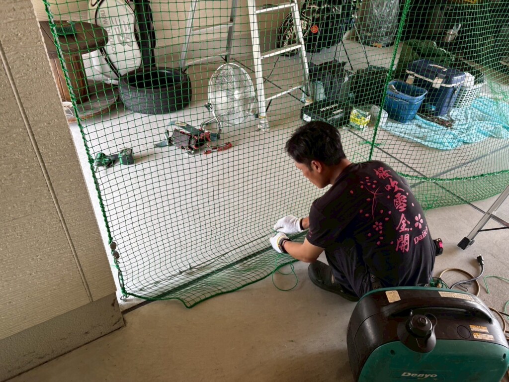 インドアゴルフネット設置工事