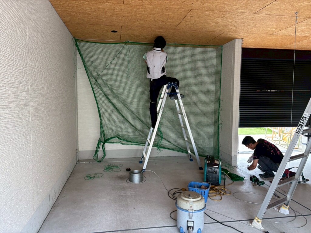 インドアゴルフネット設置工事