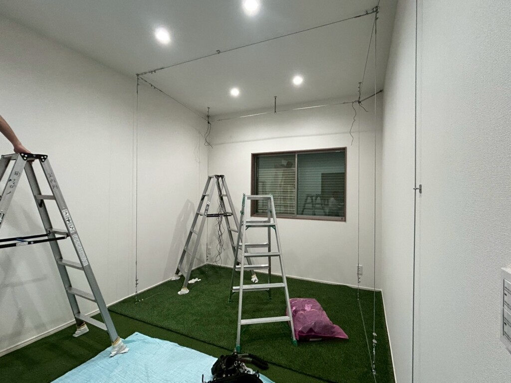 インドアゴルフネット設置工事